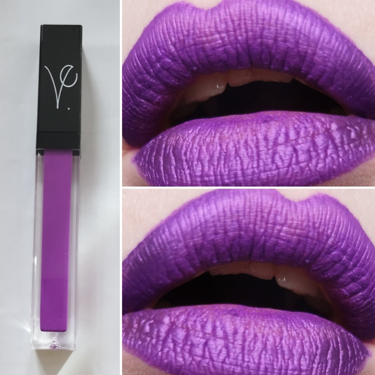 metallic purple gothic lipstick vegan bY VE Cosmetics
