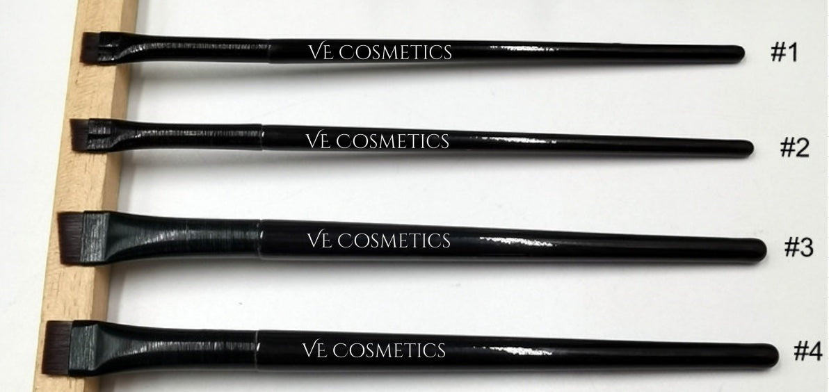 Makeup brush set for winged eyeliner and defined brows by VE Cosmetics