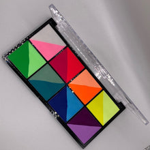 Load image into Gallery viewer, UV Reactive Split Cake water activated graphic Liner Palette - VE Cosmetics
